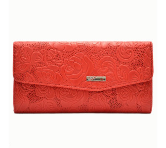 Женский кожаный кошелек Desisan красные цветы