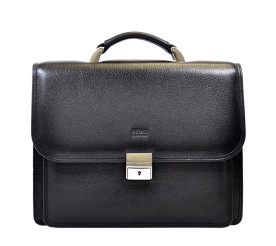 Мужской кожаный классический портфель BOND черный 1202-281