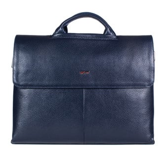 Кожаная сумка для ноутбука 15,6 DESISAN синяя 1312-315