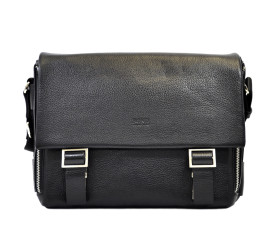 Мужская кожаная сумка BOND черная 1379-281