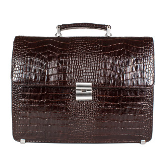 Мужской кожаный портфель DESISAN коричневый 2005-19