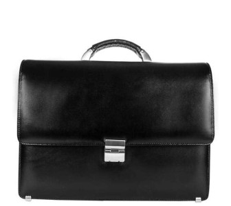 Мужской кожаный портфель DESISAN черный 205-1