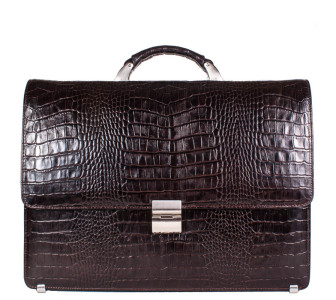 Мужской кожаный портфель DESISAN коричневый 205-19