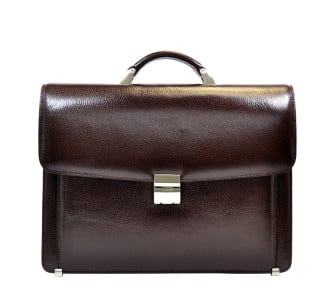 Мужской кожаный портфель DESISAN коричневый 206-019