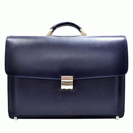 Мужской кожаный синий портфель DESISAN 217-315 – Фото 1