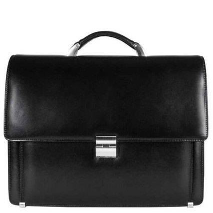 Мужской кожаный портфель DESISAN 319-1 черный – Фото 1