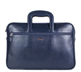 Мужской кожаный портфель DESISAN синий 321-315