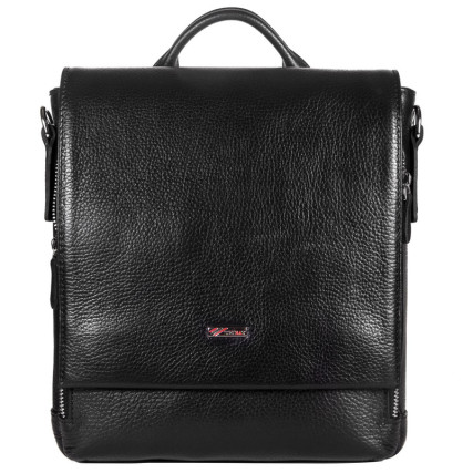 Мужская кожаная сумка DESISAN черная 344-01 – Фото 1