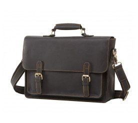 Мужской кожаный портфель Tiding Bag 7205A черный
