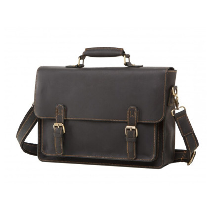 Мужской кожаный портфель Tiding Bag 7205A черный – Фото 1