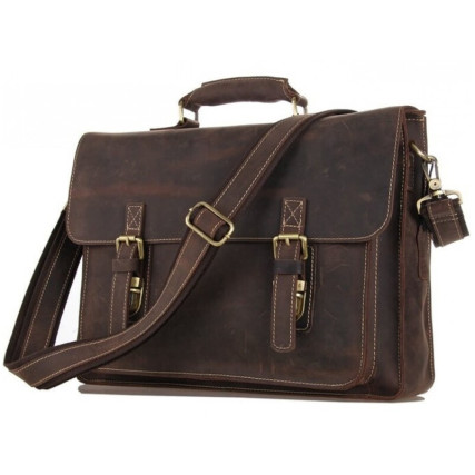 Мужской кожаный портфель Tiding Bag 7205R коричневый – Фото 1