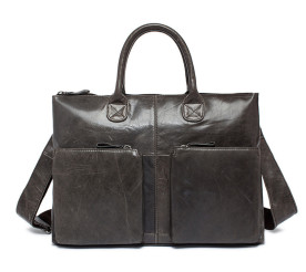 Кожаная сумка для ноутбука 7241J-1 Buffalo Bags серая