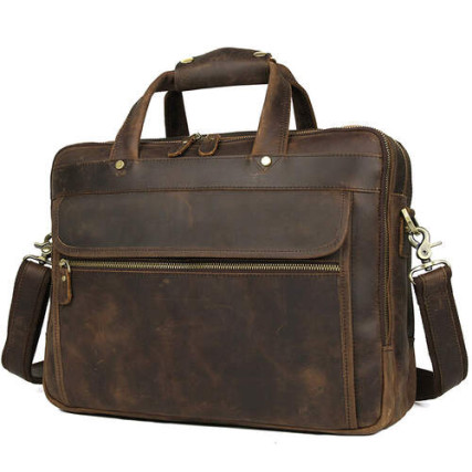 Кожаный коричневый портфель мужской 7388R Buffalo Bags – Фото 1