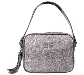 Женская кожаная сумка Desisan серебристая 805-669
