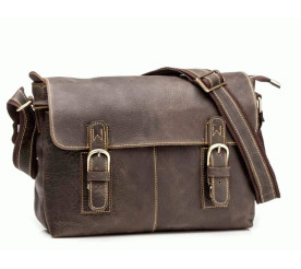 Мужская кожаная сумка через плечо TIDING BAG коричневая G8850