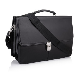 Мужской кожаный портфель Giorgio Ferretti (Италия) черный GF0113black