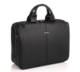 Мужской кожаный портфель Giorgio Ferretti (Италия) черный GF042012Ablack
