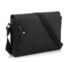 Мужская кожаная сумка через плечо Giorgio Ferretti (Италия) черная GF090Ablack