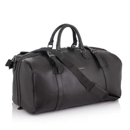 Дорожная кожаная сумка Giorgio Ferretti (Италия) черная GF107black – Фото 1