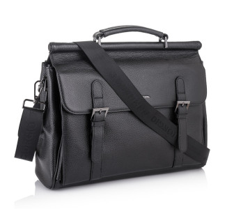 Мужской кожаный портфель Giorgio Ferretti (Италия) черный GF138-008Bblack