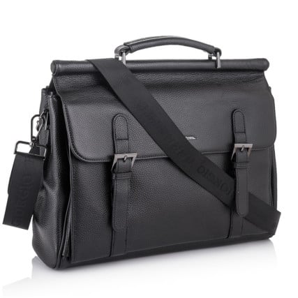 Мужской кожаный портфель Giorgio Ferretti (Италия) черный GF138-008Bblack – Фото 1
