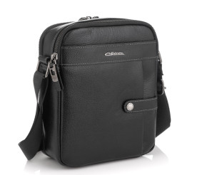 Мужская кожаная сумка через плечо Giorgio Ferretti (Италия) черная GF146Ablack