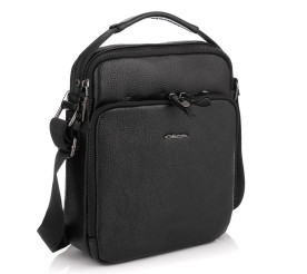 Мужская кожаная сумка через плечо Giorgio Ferretti (Италия) черная GF185Ablack