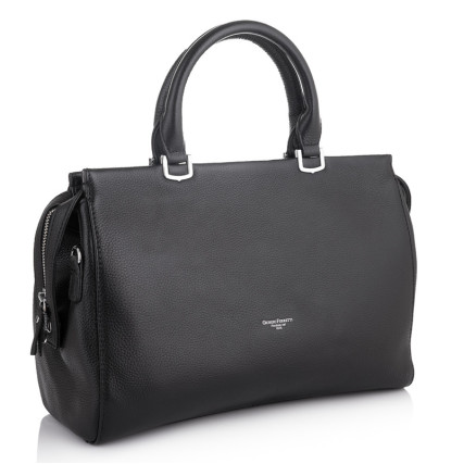 Кожаная деловая сумка Giorgio Ferretti (Италия) черная GF2018153Bblack – Фото 1