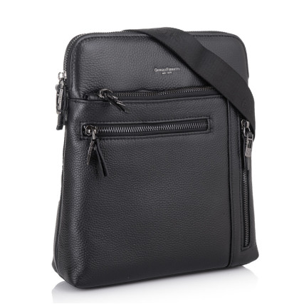 Мужская кожаная сумка Giorgio Ferretti (Италия) черная GF20183005Ablack – Фото 1