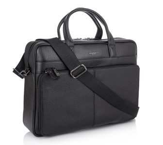 Мужской черный кожаный портфель Giorgio Ferretti (Италия) GF201850048Ablack