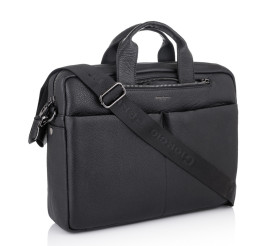 Черный мужской кожаный портфель Giorgio Ferretti (Италия) GF201850125Ablack