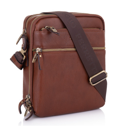 Мужская кожаная сумка Giorgio Ferretti (Италия) коричневая GF201850173brown – Фото 1