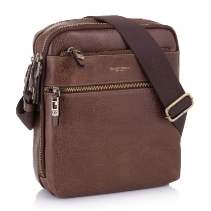 Мужская кожаная сумка Giorgio Ferretti (Италия) коричневая GF201850173brown2 – Фото 1
