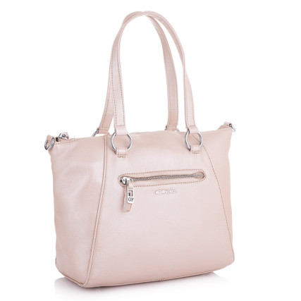 Кожаная женская сумка Giorgio Ferretti (Италия) светло-розовая GF2018888Cpink – Фото 1