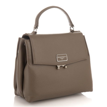 Кожаная сумка на плечо Giorgio Ferretti (Италия) серая GF2018969Bdgrey – Фото 1
