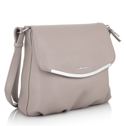 Кожаная сумка на плечо Giorgio Ferretti (Италия) серая GF2019056Bgrey – Фото 1