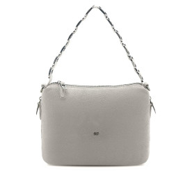 Кожаная сумка на плечо Giorgio Ferretti (Италия) серая GF2019058Elgrey