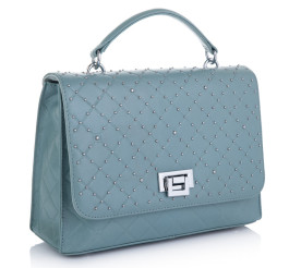 Кожаная сумка на плечо Giorgio Ferretti (Италия) голубая GF2019132Alblue