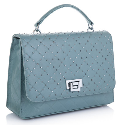 Кожаная сумка на плечо Giorgio Ferretti (Италия) голубая GF2019132Alblue – Фото 1
