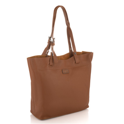 Кожаный женский шоппер Giorgio Ferretti (Италия) коричневый GF2019201Blbrown – Фото 1