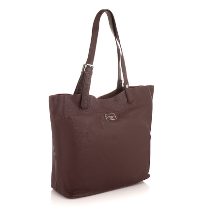 Кожаный женский шоппер Giorgio Ferretti (Италия) бордовый GF2019201Bpurple – Фото 1