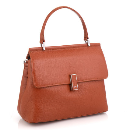 Кожаная сумка на плечо Giorgio Ferretti (Италия) светло-коричневая GF2019227Abrown – Фото 1
