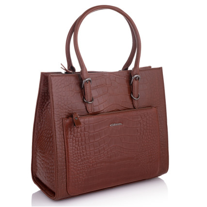 Кожаная деловая сумка Giorgio Ferretti (Италия) коричневая GF2019933Albrown – Фото 1