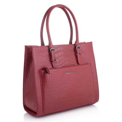 Кожаная деловая сумка Giorgio Ferretti (Италия) темно-красная GF2019933Ared – Фото 1
