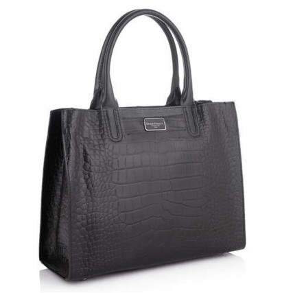 Кожаная деловая сумка Giorgio Ferretti (Италия) черная GF2019983black – Фото 1
