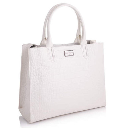Кожаная деловая сумка Giorgio Ferretti (Италия) белая GF2019983white – Фото 1