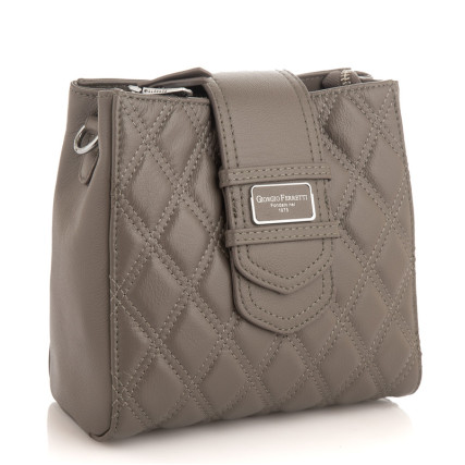 Кожаная сумка на плечо Giorgio Ferretti (Италия) серая GF2020707Algrey – Фото 1