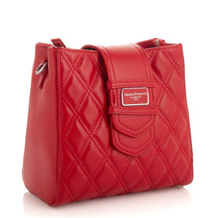 Кожаная сумка на плечо Giorgio Ferretti (Италия) красная GF2020707Ared – Фото 1