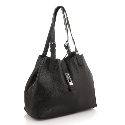 Кожаная сумка Giorgio Ferretti (Италия) черная GF2020748Ablack – Фото 1