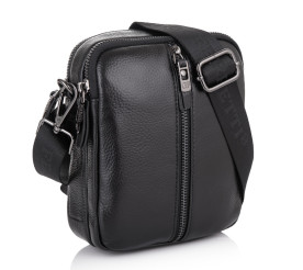 Мужская кожаная сумка Giorgio Ferretti (Италия) черная GF3438-02Ablack